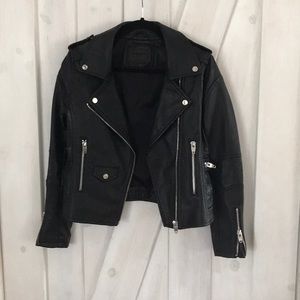 Blank NCY black faux leather biker jacket